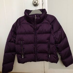 TORY BURCH SPORT CROPPED SATIN DOWN JACKET